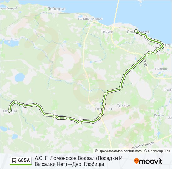  685А: карта маршрута