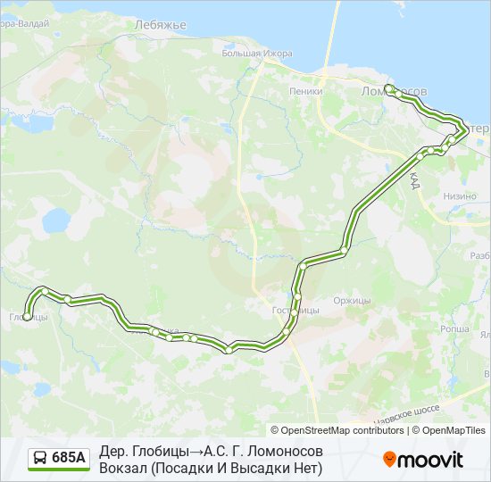 685А bus Line Map