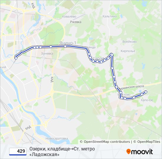 Автобус 429: карта маршрута