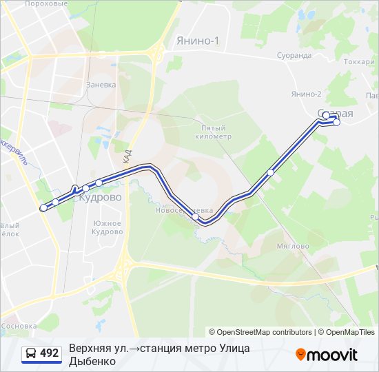 492 bus Line Map