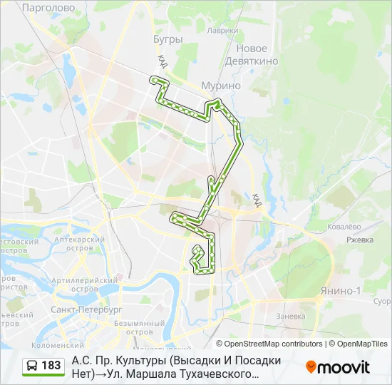 183 Bus Line Map