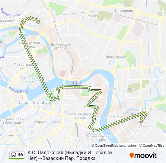 Автобус 46: карта маршрута
