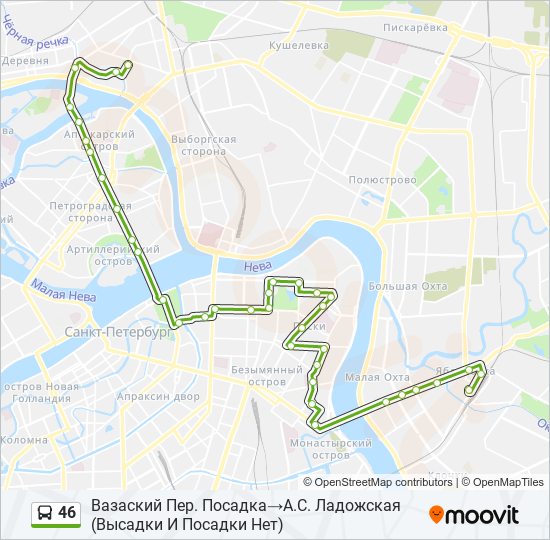 46 bus Line Map