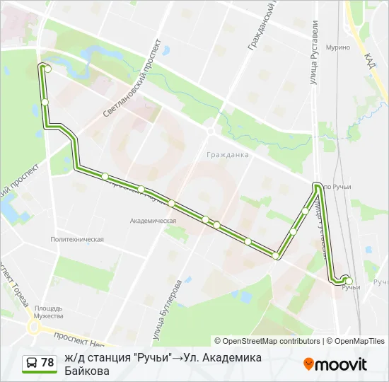78 Bus Line Map
