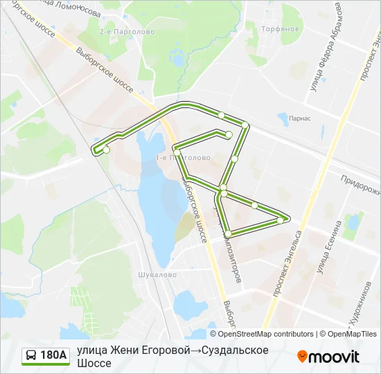 180А Bus Line Map