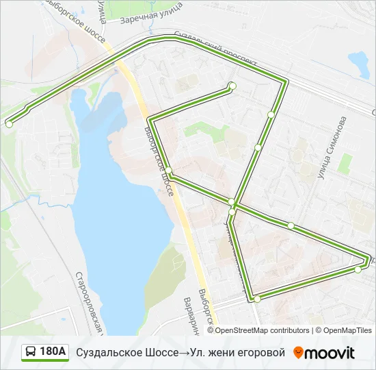 180А Bus Line Map