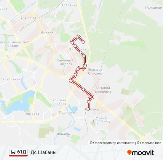 61Д Bus Line Map