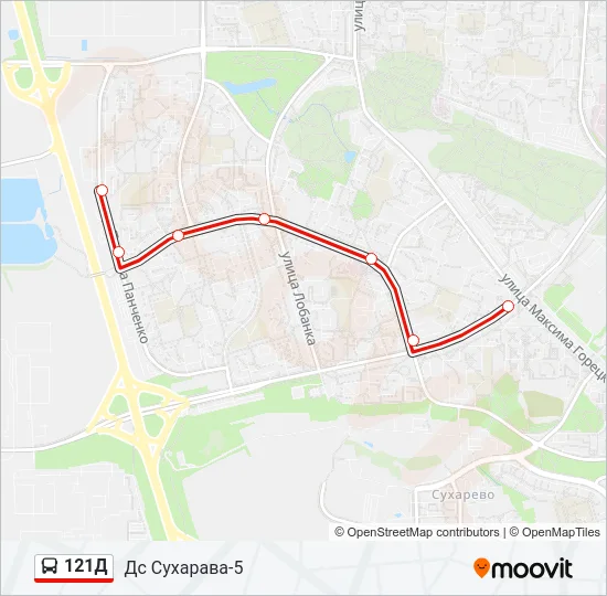 121Д Bus Line Map