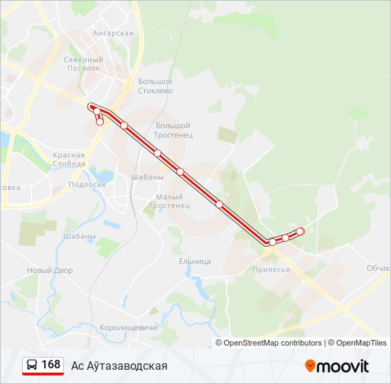 168 bus Line Map