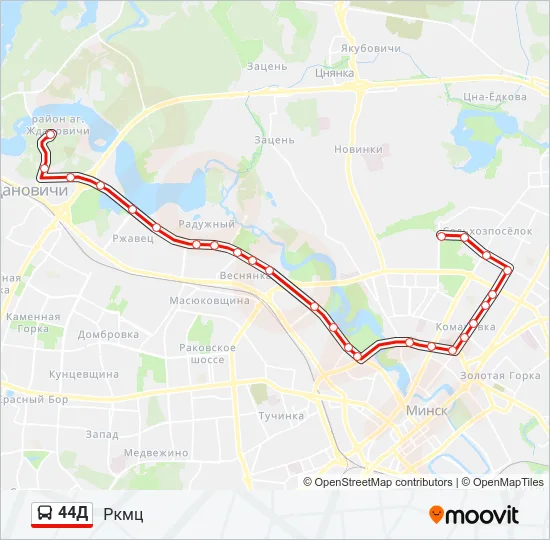 Автобус 44Д: карта маршрута