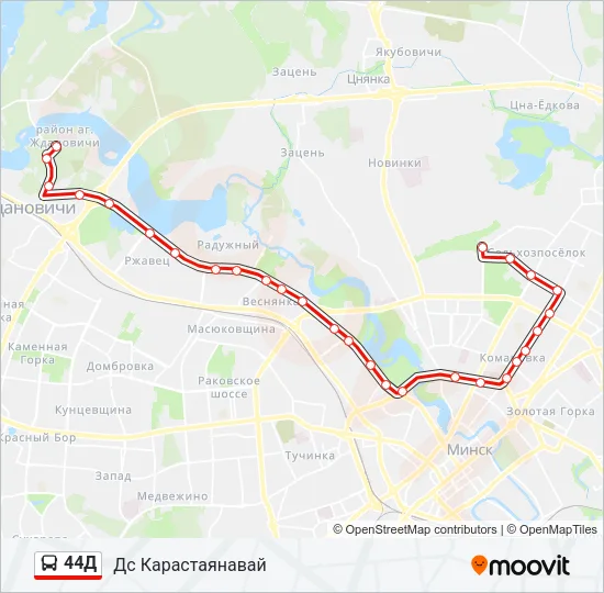 Автобус 44Д: карта маршрута