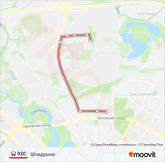 92С Bus Line Map