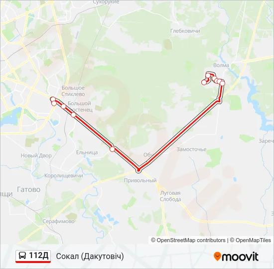 112Д Bus Line Map