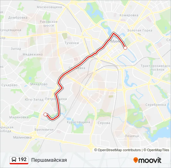 Автобус 192: карта маршрута