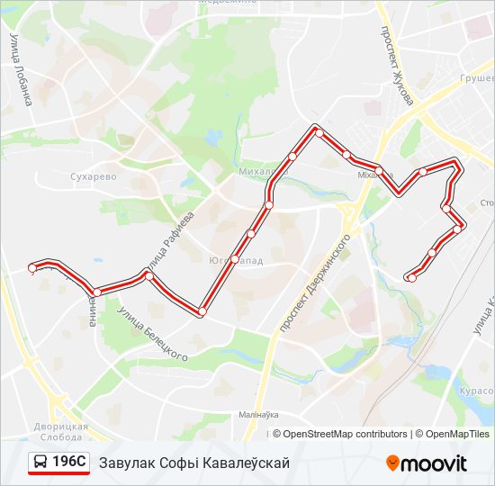 196С bus Line Map