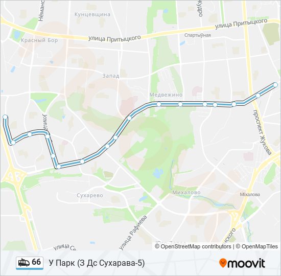 Троллейбус 66: карта маршрута