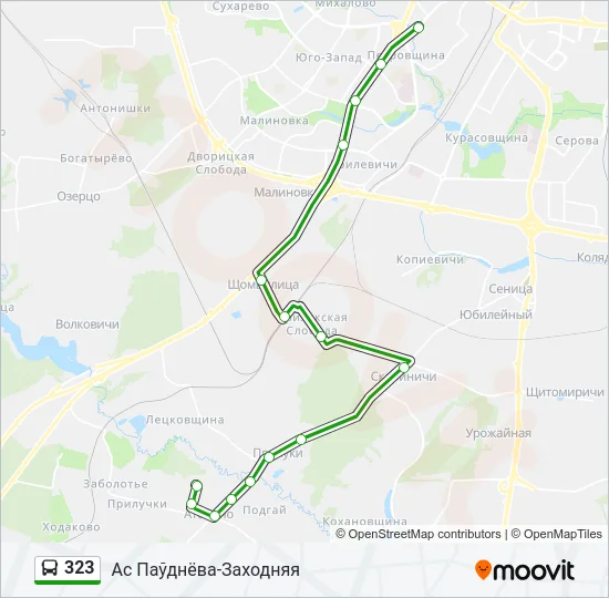 Автобус 323: карта маршрута
