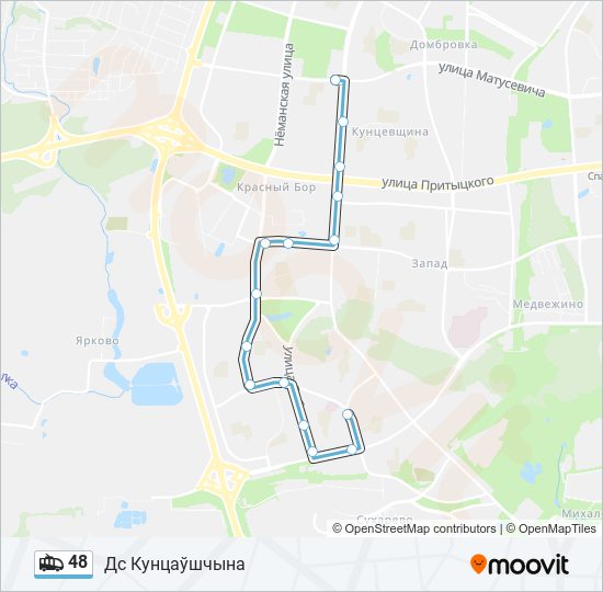 48 trolleybus Line Map