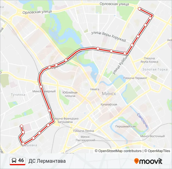 Автобус 46: карта маршрута