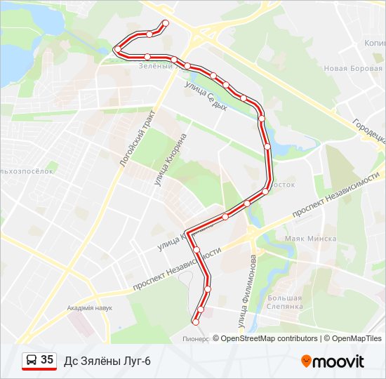 35 bus Line Map