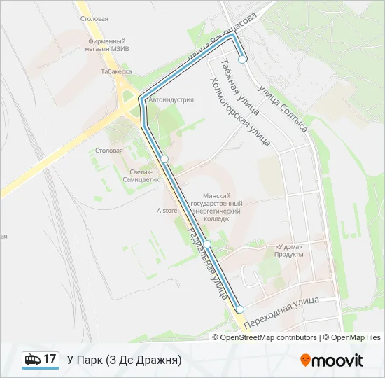 17 Trolleybus Line Map