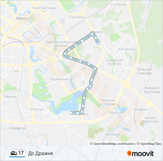 17 trolleybus Line Map