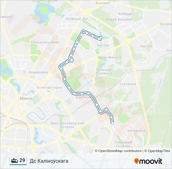 Троллейбус 29: карта маршрута