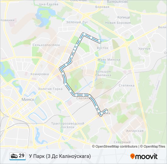 Троллейбус 29: карта маршрута