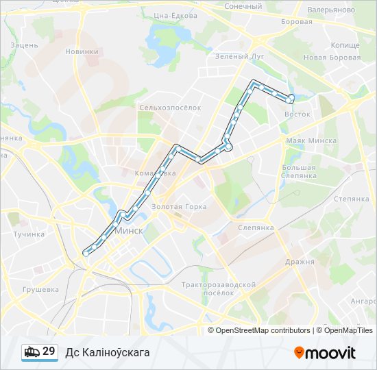 Троллейбус 29: карта маршрута