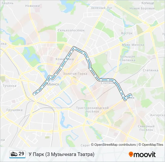 Троллейбус 29: карта маршрута