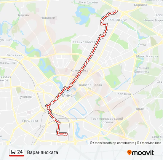 Автобус 24: карта маршрута