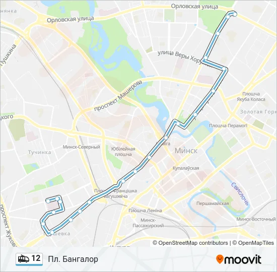 12 Trolleybus Line Map