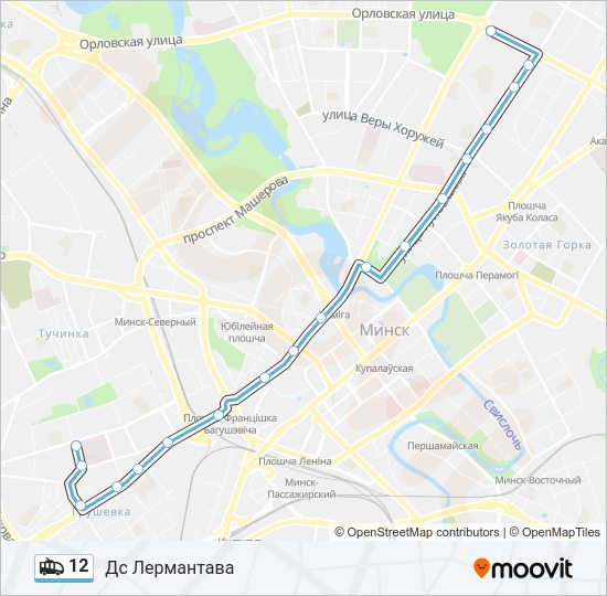 Троллейбус 12: карта маршрута