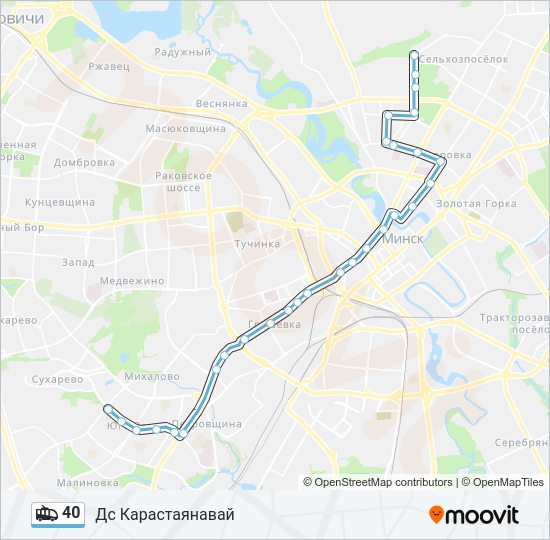 Троллейбус 40: карта маршрута