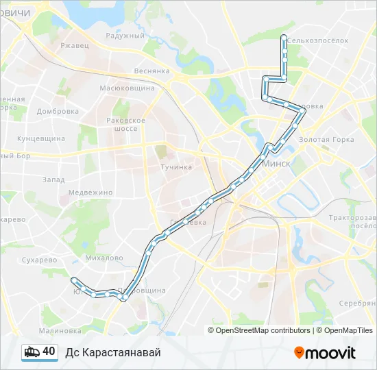 Троллейбус 40: карта маршрута