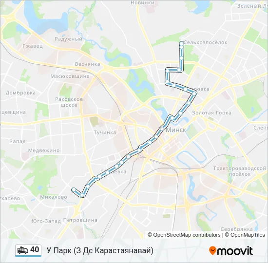 Троллейбус 40: карта маршрута