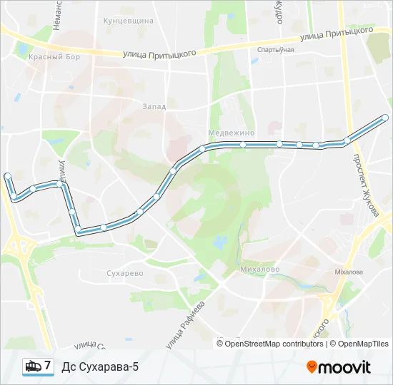 7 Trolleybus Line Map
