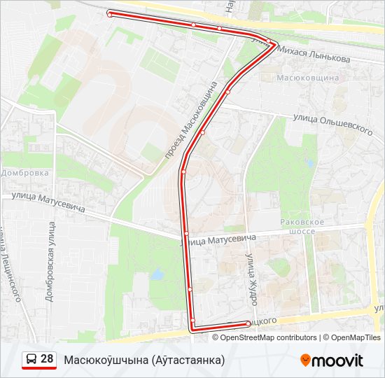 Автобус 28: карта маршрута