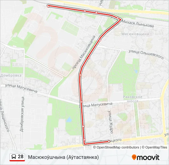 Автобус 28: карта маршрута