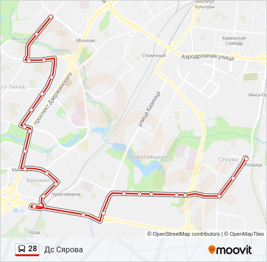 Автобус 28: карта маршрута