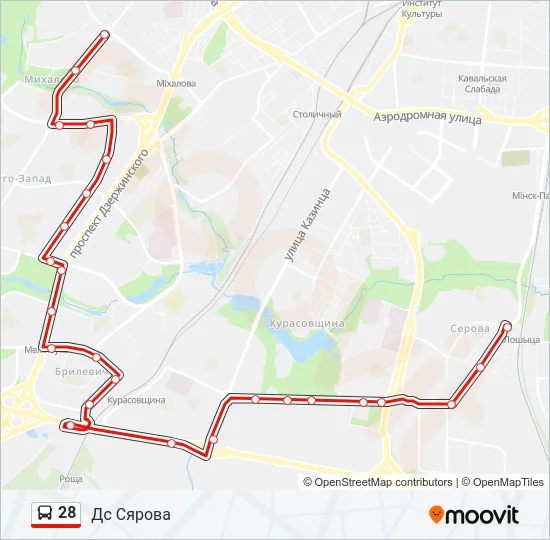 28 Bus Line Map