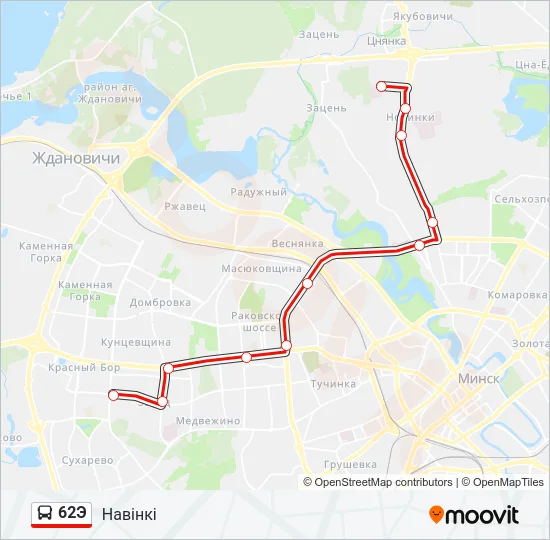 Автобус 62Э: карта маршрута