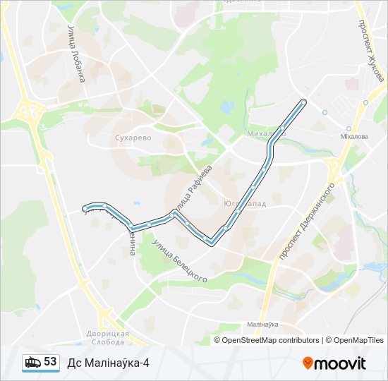 Троллейбус 53: карта маршрута