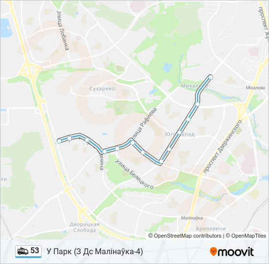 Троллейбус 53: карта маршрута