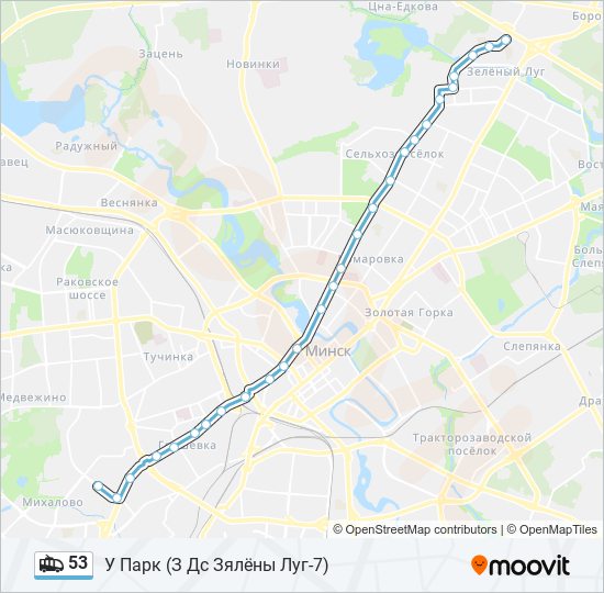 Троллейбус 53: карта маршрута