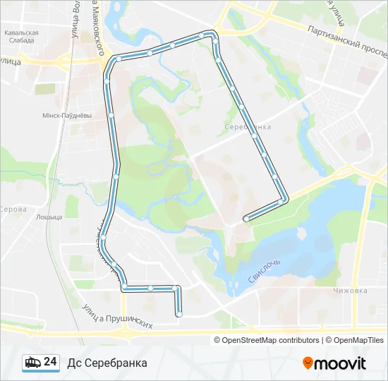 24 Trolleybus Line Map