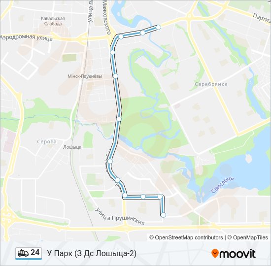 Троллейбус 24: карта маршрута
