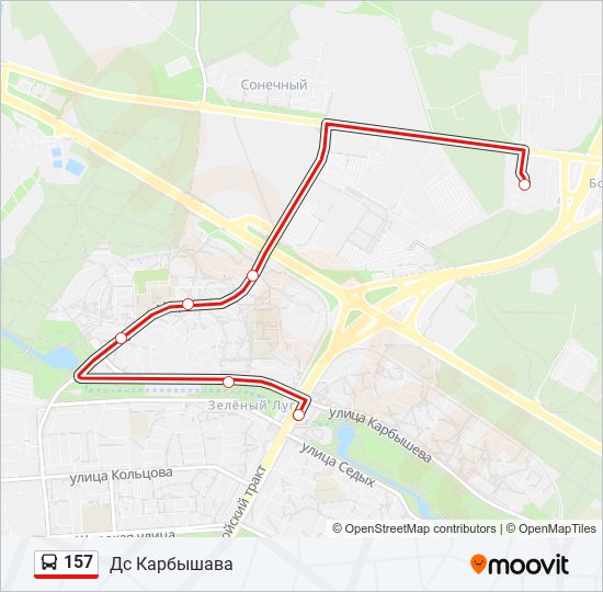 157 bus Line Map