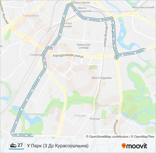 Троллейбус 27: карта маршрута