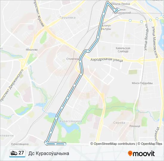 27 Trolleybus Line Map
